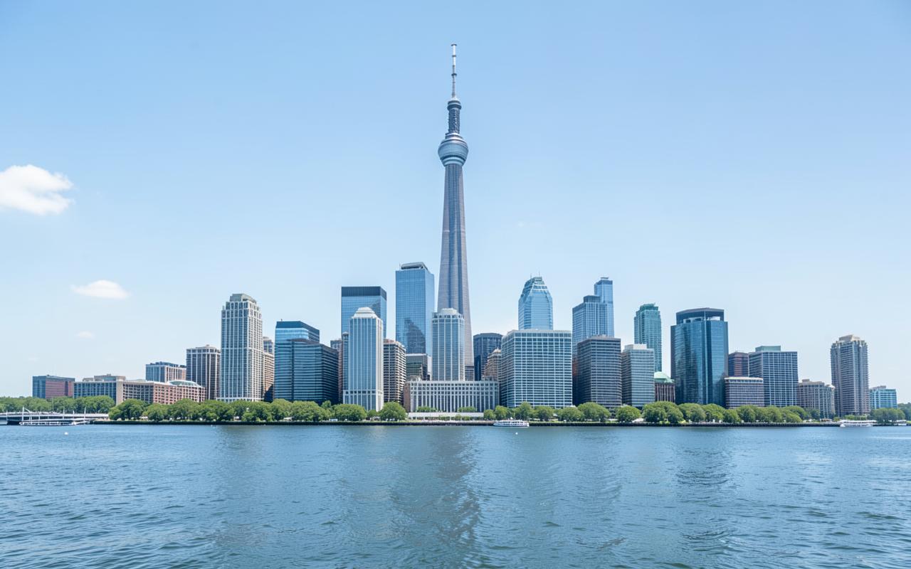 Toronto şehir silüeti ve CN Tower